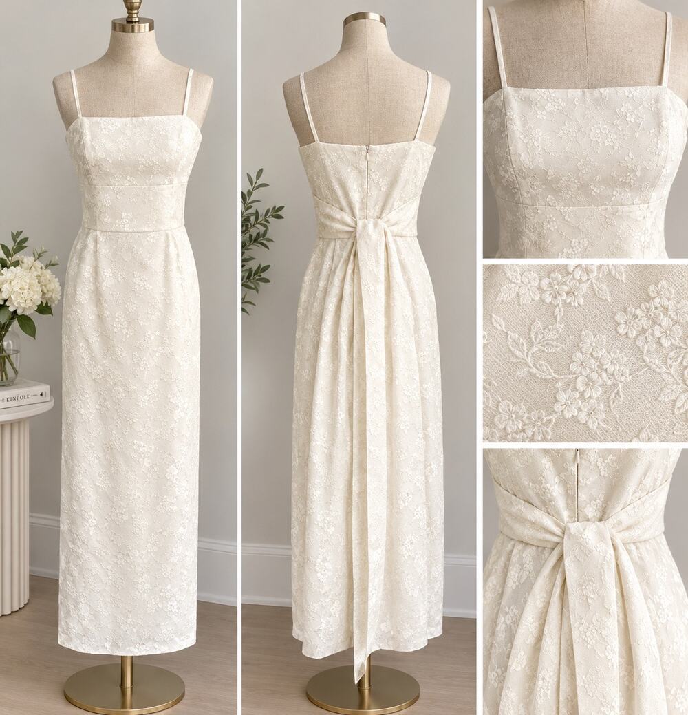 Vintage Jones New York Evening Elegant Cream Floral Brocade Gown